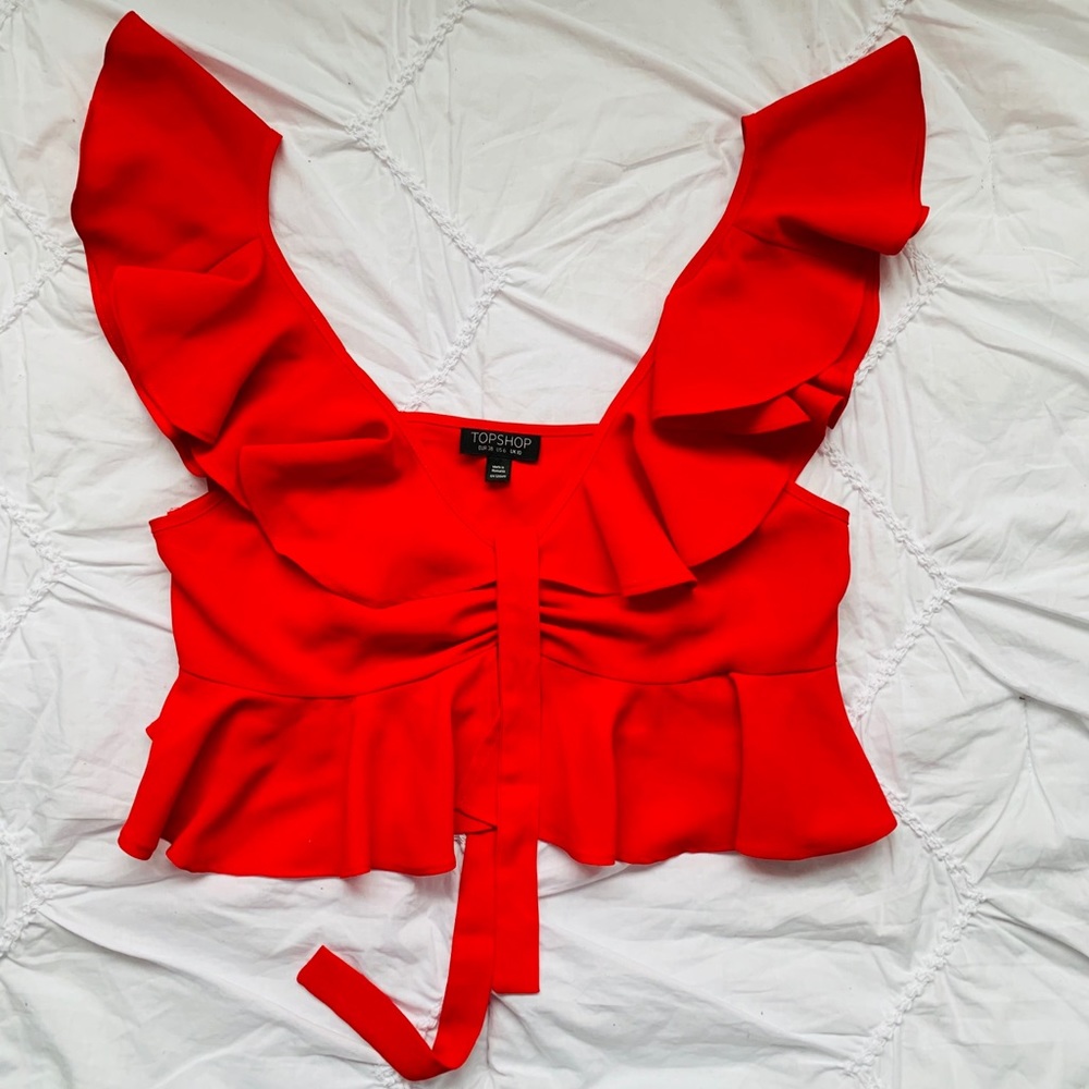 NWOT Topshop Cherry Red Crop Top